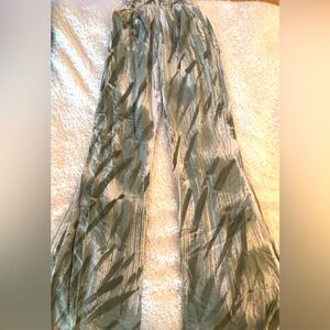 XS Tru Blu Green /White Tie Dye Wide Leg Pants